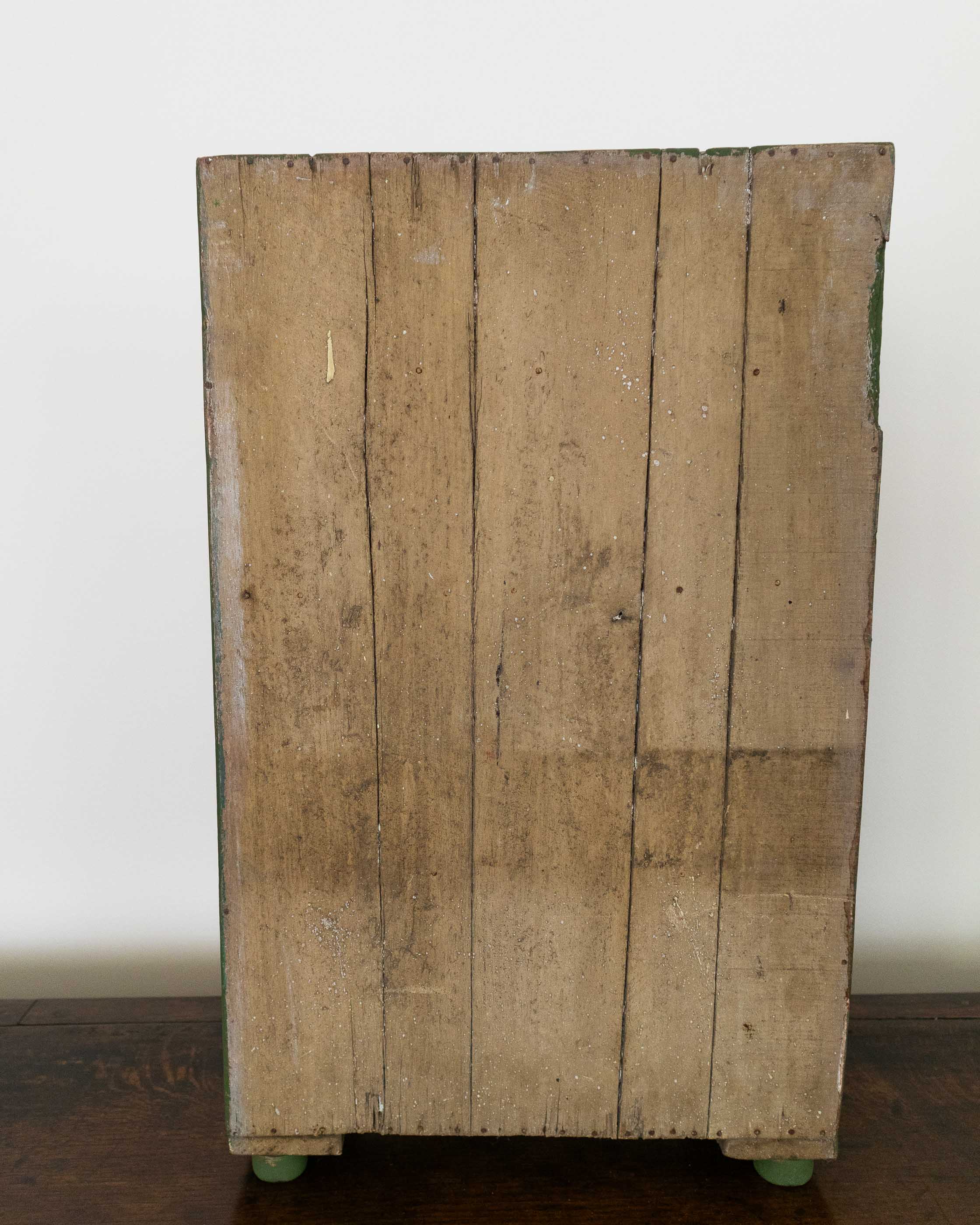 Vintage wooden cabinet with a white background