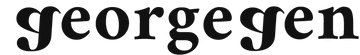 Black 'georgegen' logo on a white background