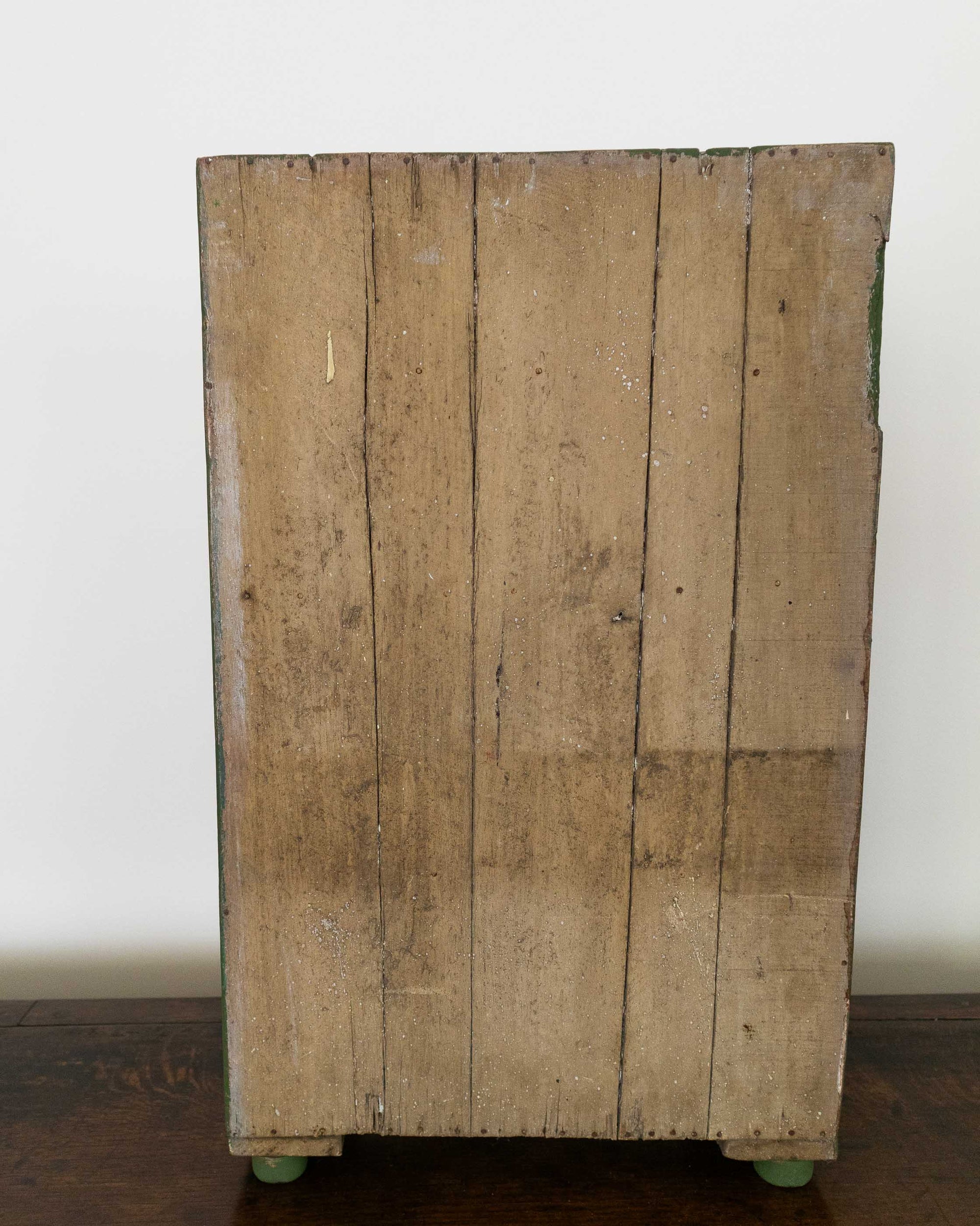 Vintage wooden cabinet with a white background