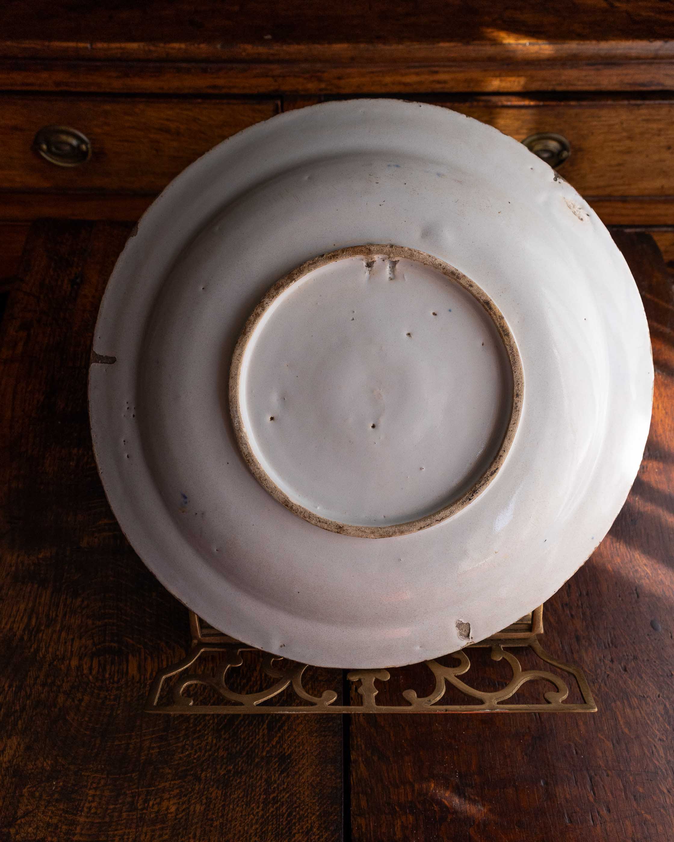 White ceramic plate on a wooden surface