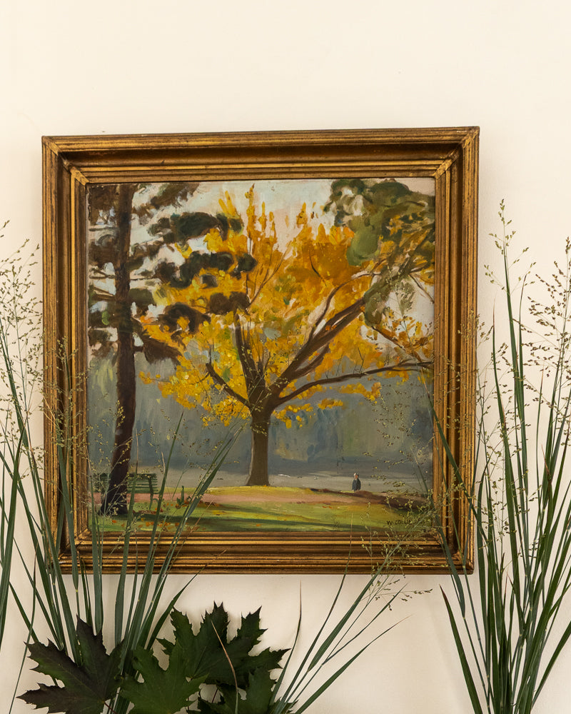Landscape painting with trees