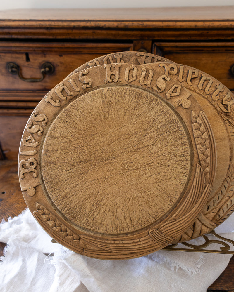 Antique breadboard on a cloth surface