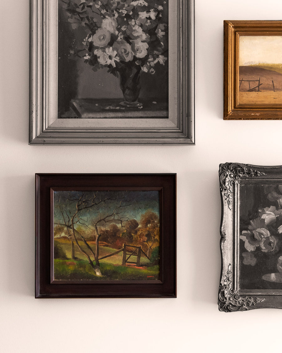 Paintings on a white wall